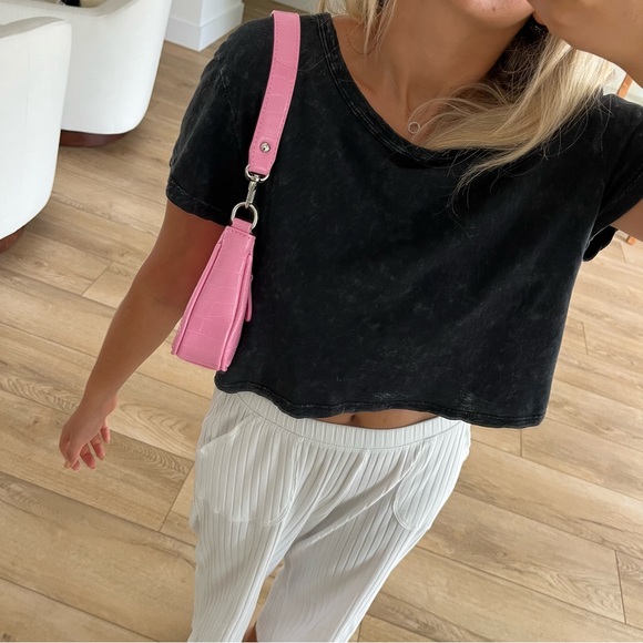 IBIZA VIBE Bag Crocodile Faux Leather Purse Pink - Picture 11 of 12